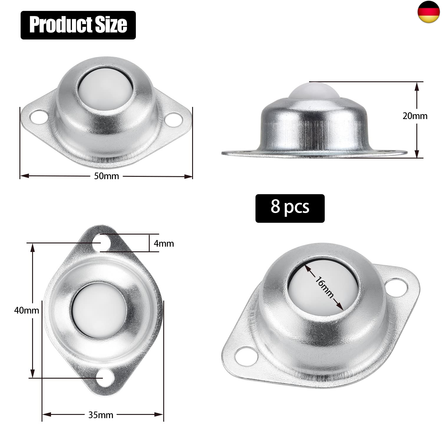 VEGCOO Möbelrollen Mit Bremse - 12 Stück Selbstklebende Schwerlast Rollen