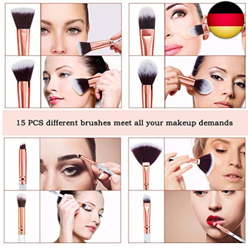 Make up Pinsel FILY DUAIU 15PCs Pinselset Makeup Schminkpinsel Set  Synthetische